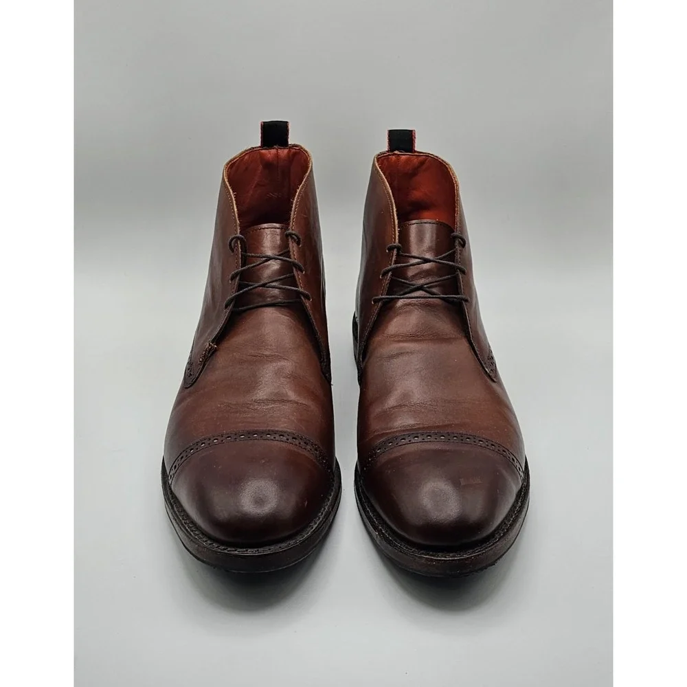 Allen Edmonds Bleecker Street Chukka Boots Mens 10 Leather USA Dark Chili